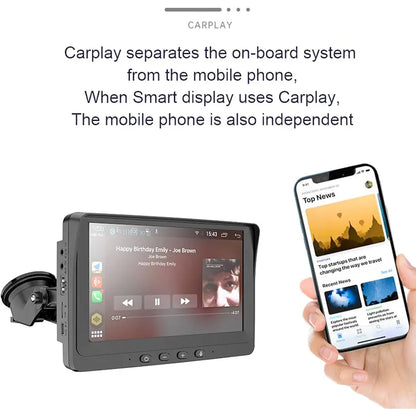 7 Inch - Universal Wireless Smartphone Monitor Screen With Apple Carplay & Android Auto Max Motorsport