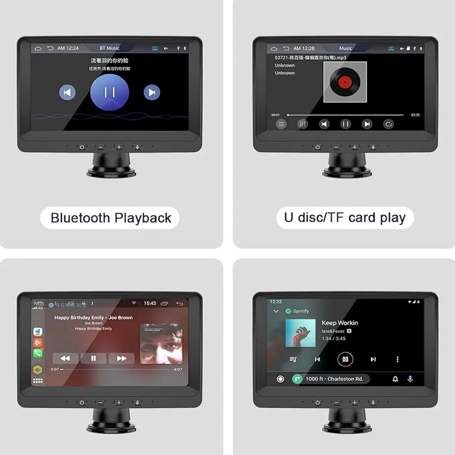 7 Inch - Universal Wireless Smartphone Monitor Screen With Apple Carplay & Android Auto Max Motorsport