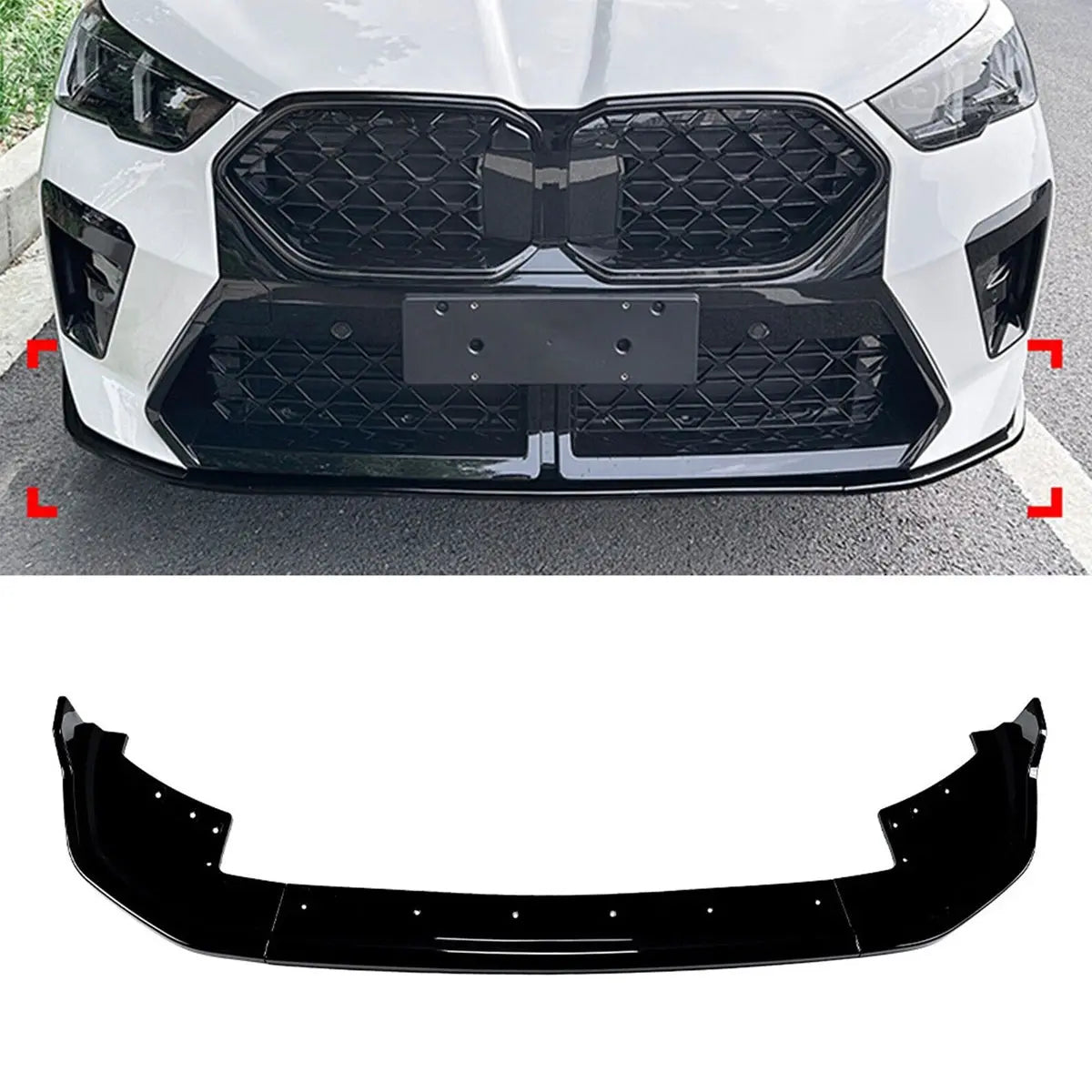 BM X2 U10 Gloss Black 3-Piece Plastic Front Spoiler (23-On) Max Motorsport