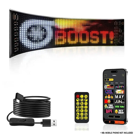 Customisable App Controlled LED Matrix Panel Display Screen - (173mm x 70mm) Max Motorsport