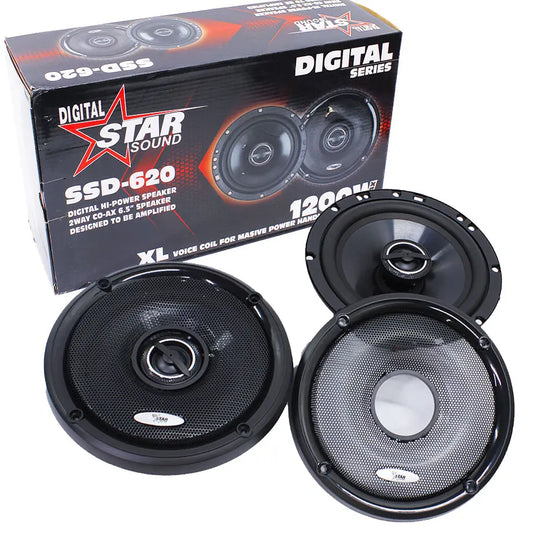 Star Sound SSD-620 Digital Series 6.5″ 2-Way Coaxial Speakers - 80W RMS Star Sound