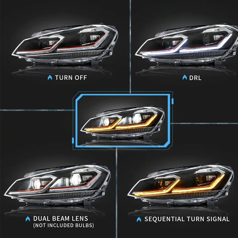 Suitable To Fit - VW Golf 7 LED Projector Headlight - Golf 7.5 GTI Style Max Motorsport