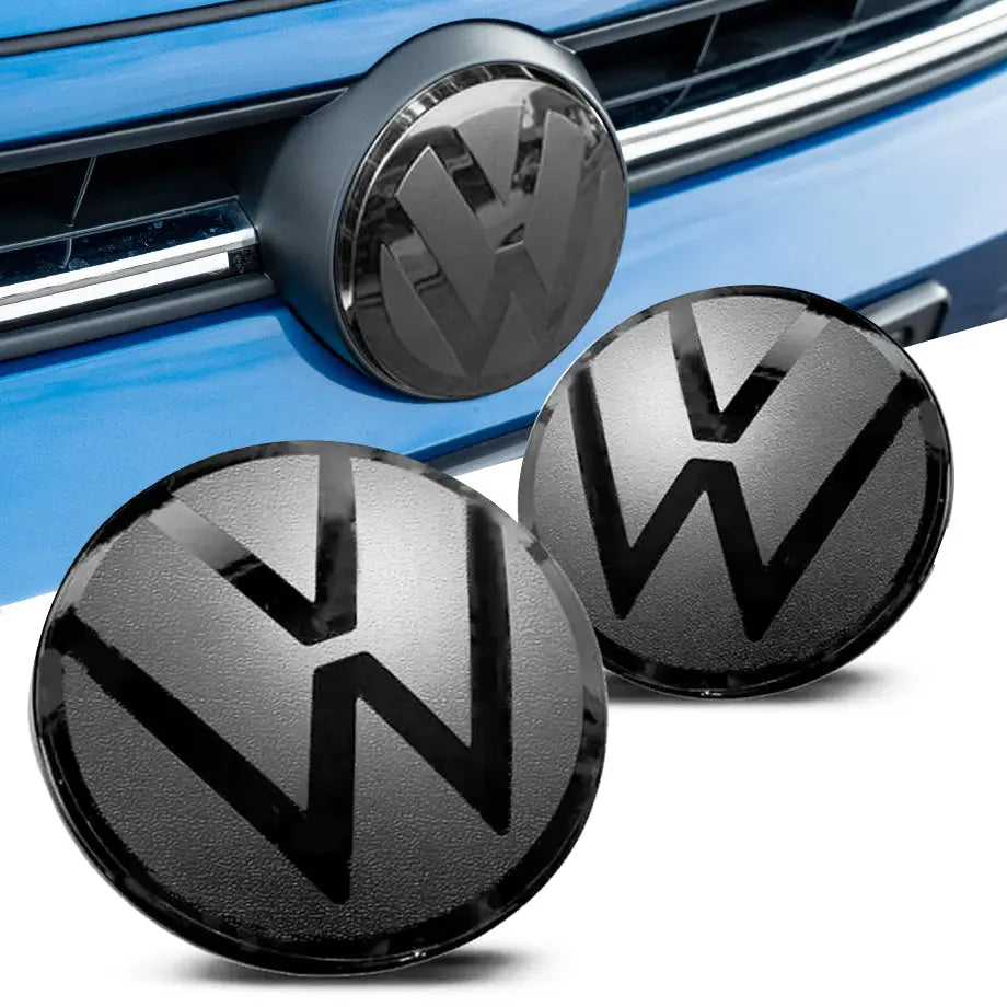Suitable To Fit - VW Polo 8 Life (23-On) Black Stick On Emblem Badge (Pair) Max Motorsport
