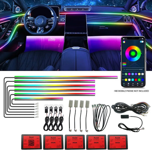 Universal App Control Car Interior Ambiant Atmosphere Lighting Kit (18 Piece) Max Motorsport